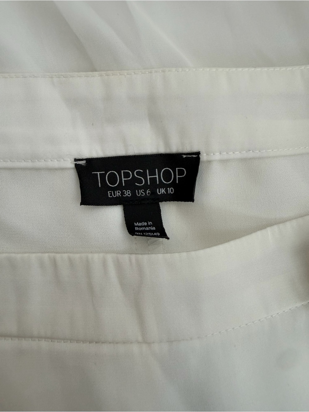 Topshop Lace Trim Satin Midi Skirt Cream/Black Size US 6 - Picture 10 of 11